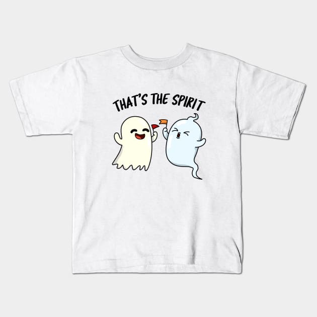 That's The Spirit Cute Ghost Pun Kids T-Shirt by punnybone